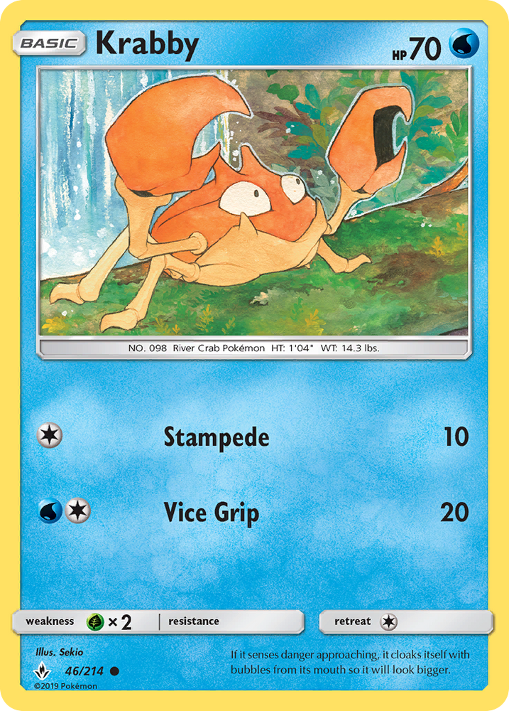 Pokemon | Krabby (46/214) [Sun & Moon: Unbroken Bonds] | The Nerd Merchant