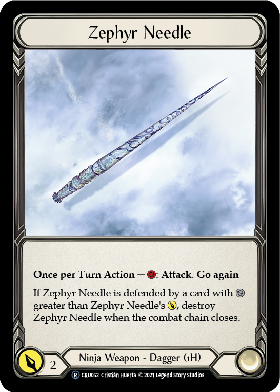 Flesh and Blood TCG | Zephyr Needle [U-CRU052] (Crucible of War Unlimited)  Unlimited Rainbow Foil | The Nerd Merchant