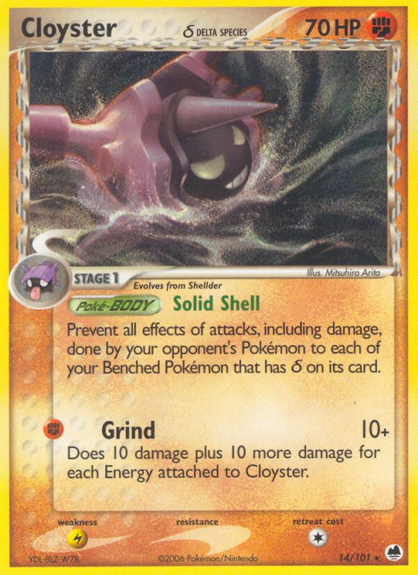 Pokemon | Cloyster (14/101) (Delta Species) [EX: Dragon Frontiers] | The Nerd Merchant