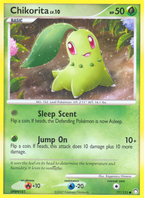 Pokemon | Chikorita (77/123) [Diamond & Pearl: Mysterious Treasures] | The Nerd Merchant