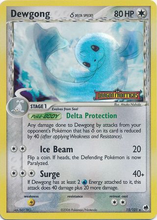 Pokemon | Dewgong (15/101) (Delta Species) (Stamped) [EX: Dragon Frontiers] | The Nerd Merchant