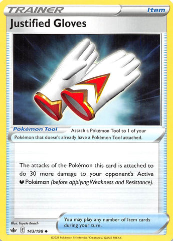 Pokemon | Justified Gloves (143/198) [Sword & Shield: Chilling Reign] | The Nerd Merchant