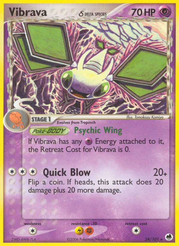 Pokemon | Vibrava (24/101) (Delta Species) [EX: Dragon Frontiers] | The Nerd Merchant