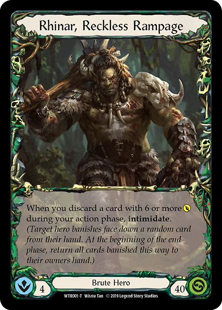 Flesh and Blood TCG | Rhinar, Reckless Rampage // Romping Club [WTR001 // WTR003] (Welcome to Rathe)  1st Edition Normal | The Nerd Merchant