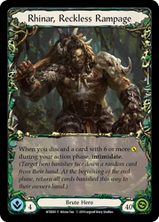 Flesh and Blood TCG | Rhinar, Reckless Rampage // Romping Club [WTR001 // WTR003] (Welcome to Rathe)  1st Edition Normal | The Nerd Merchant
