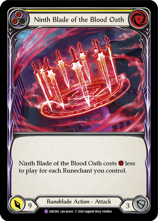 Flesh and Blood TCG | Ninth Blade of the Blood Oath [U-ARC082] (Arcane Rising Unlimited)  Unlimited Rainbow Foil | The Nerd Merchant