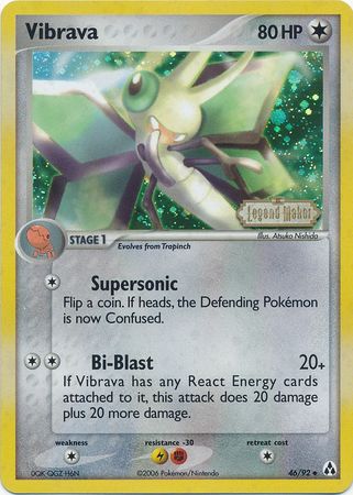 Pokemon | Vibrava (46/92) (Stamped) [EX: Legend Maker] | The Nerd Merchant