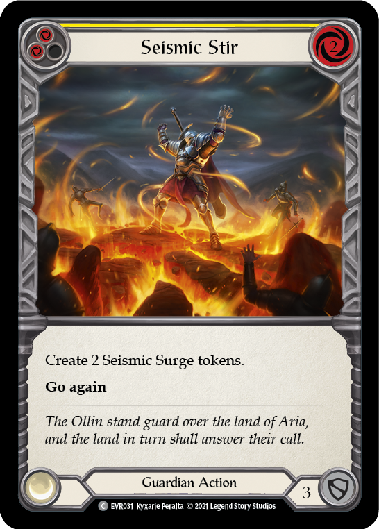 Flesh and Blood TCG | Seismic Stir (Yellow) [EVR031] (Everfest)  1st Edition Rainbow Foil | The Nerd Merchant