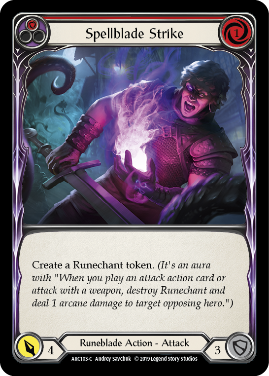 Flesh and Blood TCG | Spellblade Strike (Red) [ARC103-C] (Arcane Rising)  1st Edition Normal | The Nerd Merchant