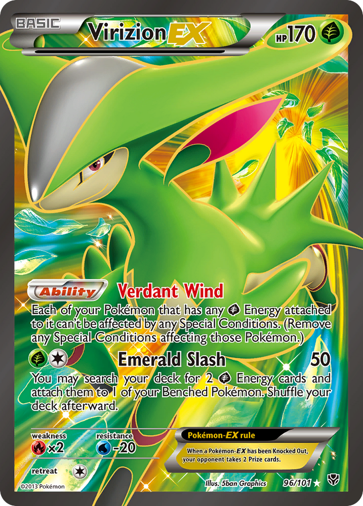 Pokemon | Virizion EX (96/101) [Black & White: Plasma Blast] | The Nerd Merchant