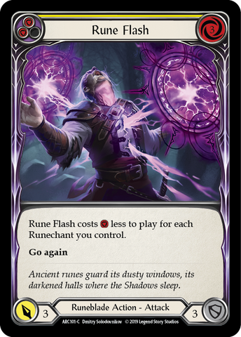 Flesh and Blood TCG | Rune Flash (Yellow) [ARC101-C] (Arcane Rising)  1st Edition Normal | The Nerd Merchant