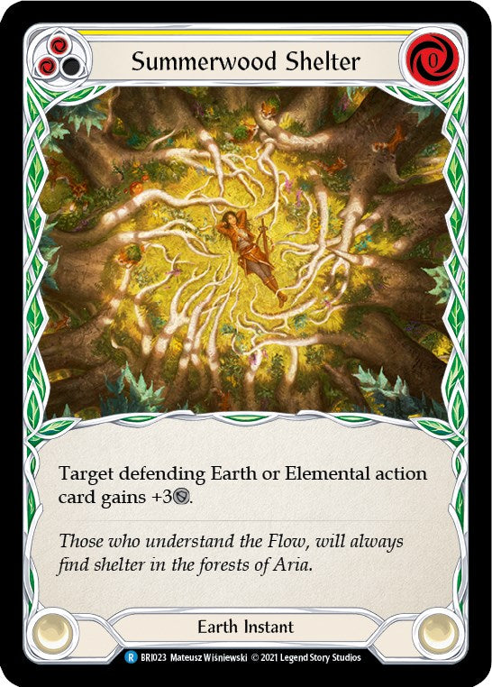Flesh and Blood TCG | Summerwood Shelter (Yellow) [BRI023] (Tales of Aria Briar Blitz Deck)  1st Edition Normal | The Nerd Merchant