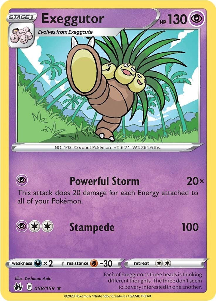 Pokemon | Exeggutor (058/159) [Sword & Shield: Crown Zenith] | The Nerd Merchant