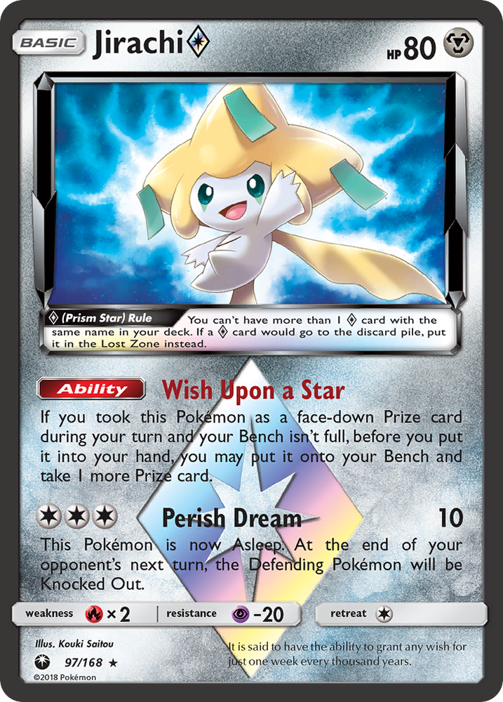 Pokemon | Jirachi (97/168) (Prism Star) [Sun & Moon: Celestial Storm] | The Nerd Merchant