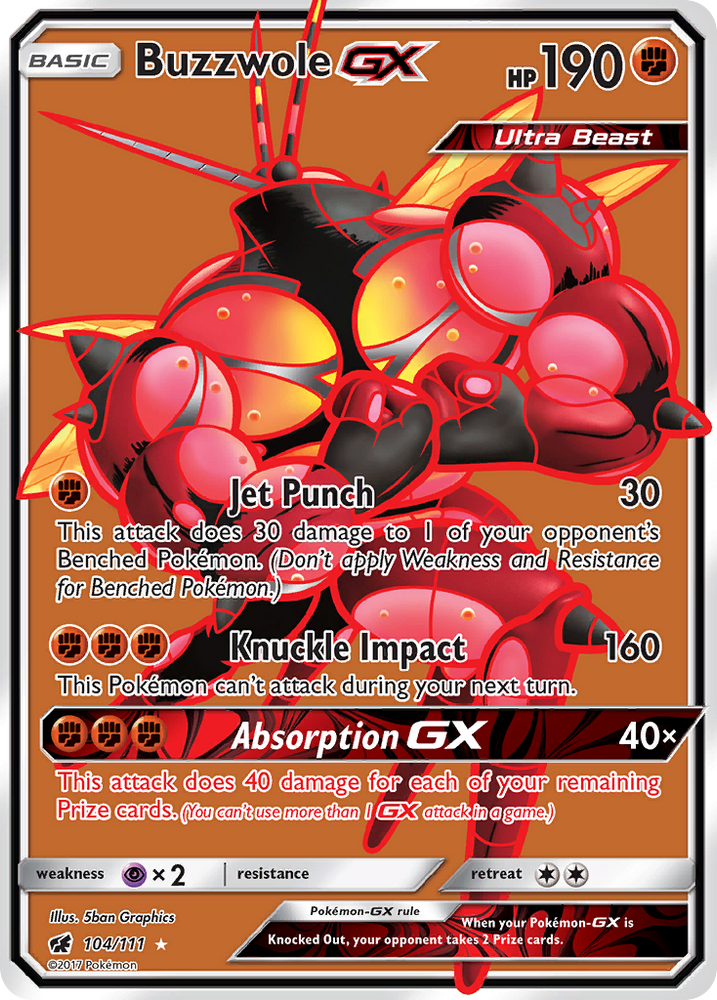 Pokemon | Buzzwole GX (104/111) [Sun & Moon: Crimson Invasion] | The Nerd Merchant