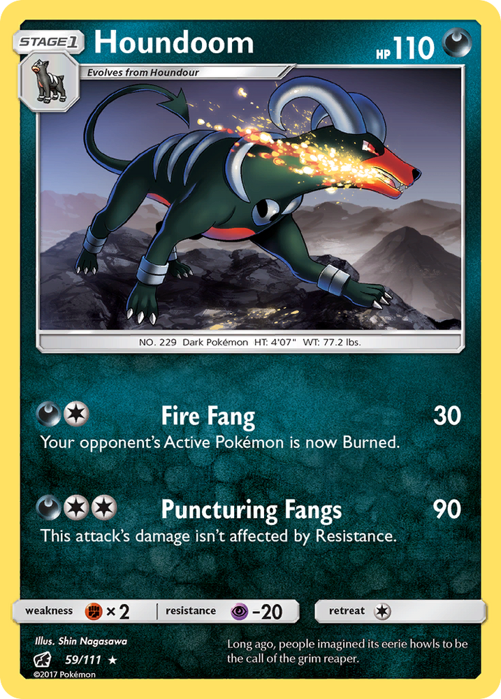 Pokemon | Houndoom (59/111) [Sun & Moon: Crimson Invasion] | The Nerd Merchant