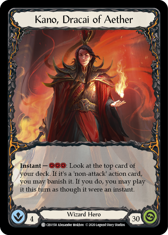 Flesh and Blood TCG | Kano, Dracai of Aether [CRU158] (Crucible of War)  1st Edition Normal | The Nerd Merchant
