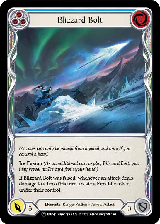 Flesh and Blood TCG | Blizzard Bolt (Blue) [U-ELE046] (Tales of Aria Unlimited)  Unlimited Rainbow Foil | The Nerd Merchant