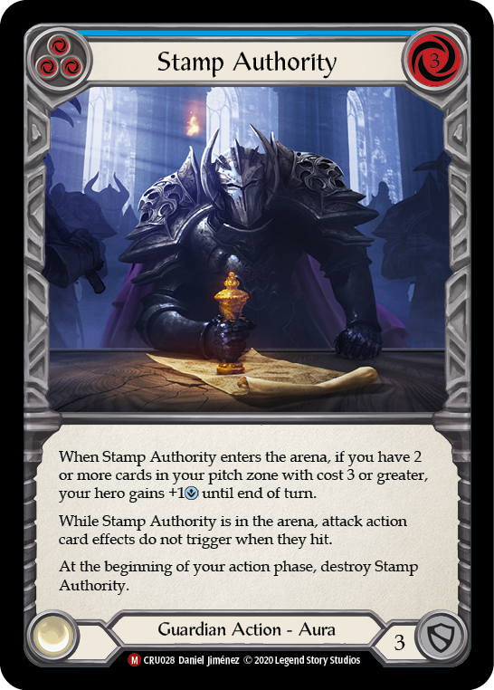 Flesh and Blood TCG | Stamp Authority [CRU028] (Crucible of War)  1st Edition Rainbow Foil | The Nerd Merchant