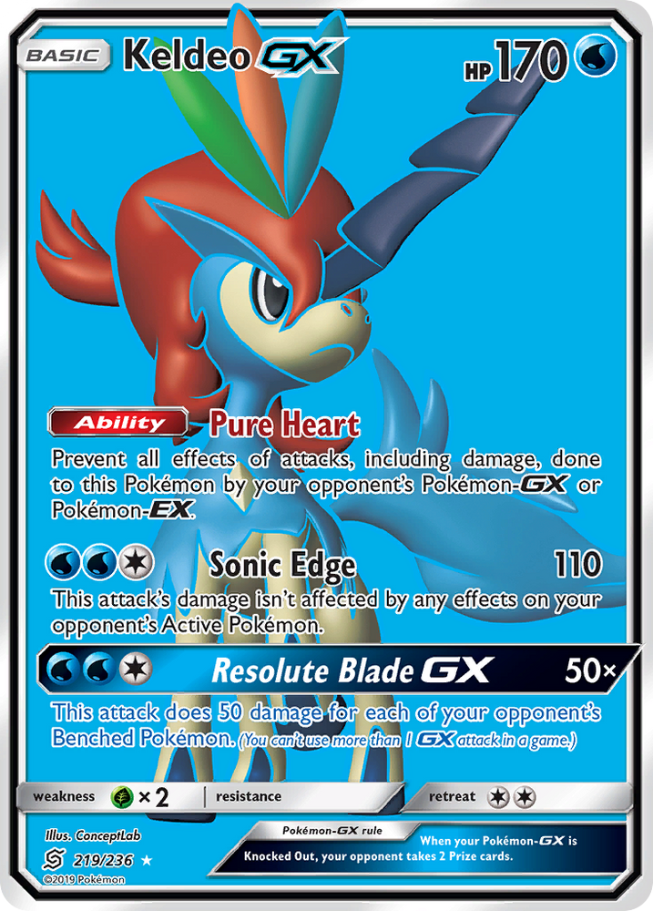 Pokemon | Keldeo GX (219/236) [Sun & Moon: Unified Minds] | The Nerd Merchant