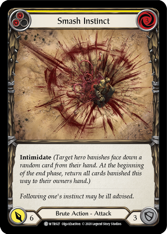 Flesh and Blood TCG | Smash Instinct (Yellow) [U-WTR027] (Welcome to Rathe Unlimited)  Unlimited Rainbow Foil | The Nerd Merchant
