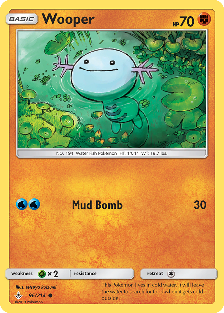 Pokemon | Wooper (96/214) [Sun & Moon: Unbroken Bonds] | The Nerd Merchant