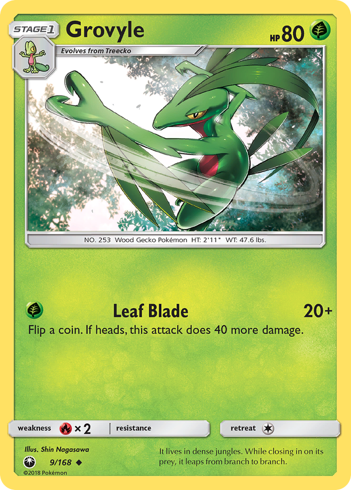 Pokemon | Grovyle (9/168) [Sun & Moon: Celestial Storm] | The Nerd Merchant