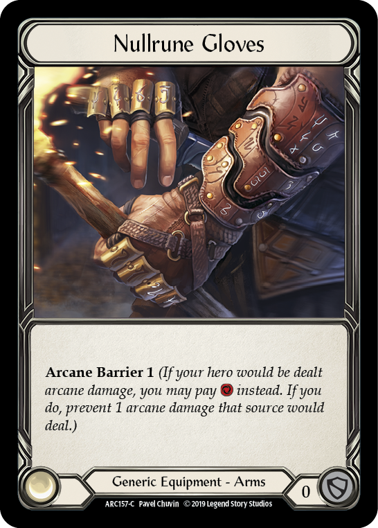 Flesh and Blood TCG | Nullrune Gloves [ARC157-C] (Arcane Rising)  1st Edition Cold Foil | The Nerd Merchant
