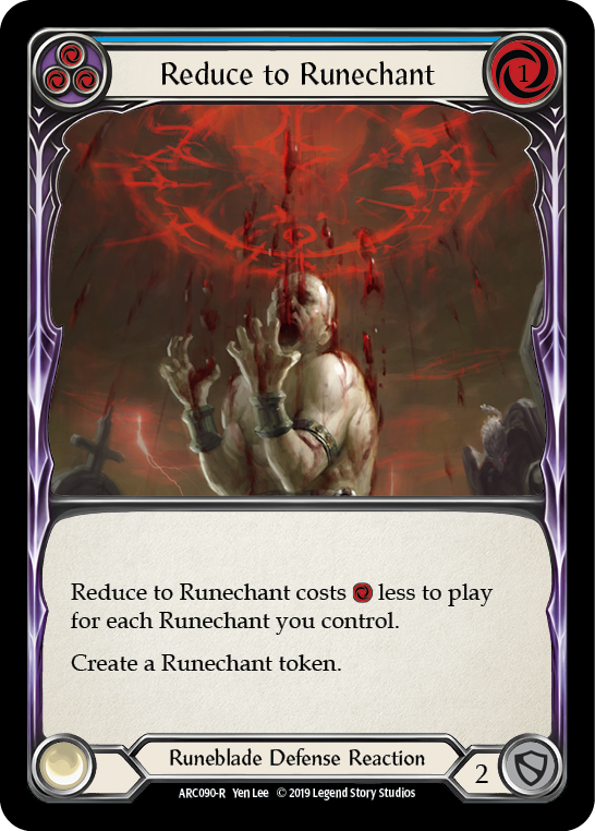 Flesh and Blood TCG | Reduce to Runechant (Blue) [ARC090-R] (Arcane Rising)  1st Edition Rainbow Foil | The Nerd Merchant