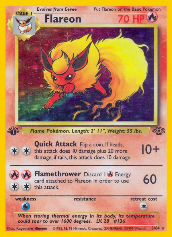 Pokemon | Flareon (3/64) [Jungle 1st Edition] | The Nerd Merchant