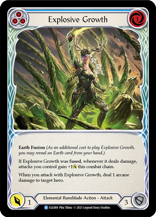 Flesh and Blood TCG | Explosive Growth (Blue) [ELE069] (Tales of Aria)  1st Edition Rainbow Foil | The Nerd Merchant