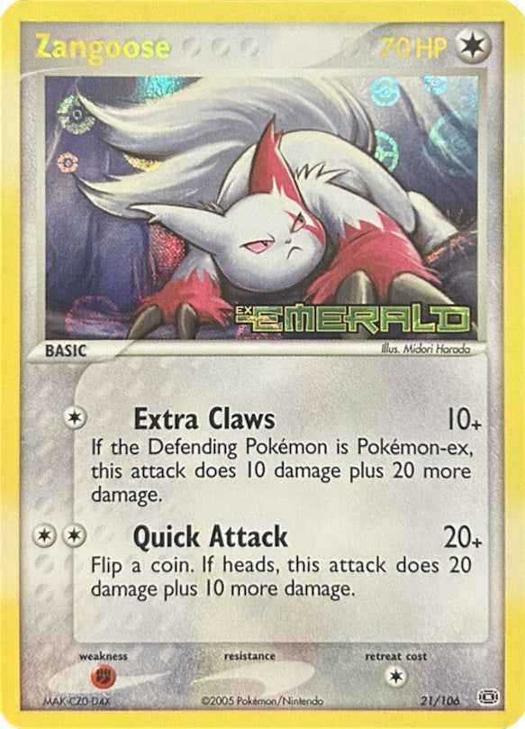 Pokemon | Zangoose (21/106) (Stamped) [EX: Emerald] | The Nerd Merchant