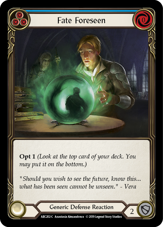 Flesh and Blood TCG | Fate Foreseen (Blue) [ARC202-C] (Arcane Rising)  1st Edition Normal | The Nerd Merchant