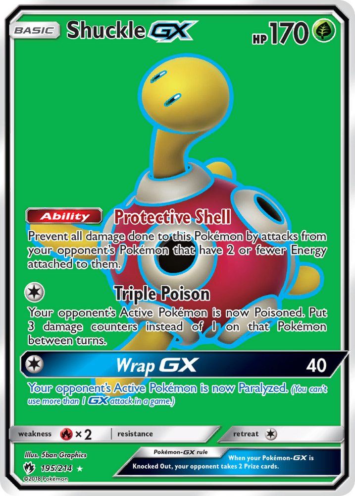 Pokemon | Shuckle GX (195/214) [Sun & Moon: Lost Thunder] | The Nerd Merchant
