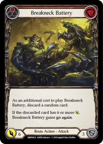 Flesh and Blood TCG | Breakneck Battery (Red) [RNR008-R] (Rhinar Hero Deck)  1st Edition Normal | The Nerd Merchant