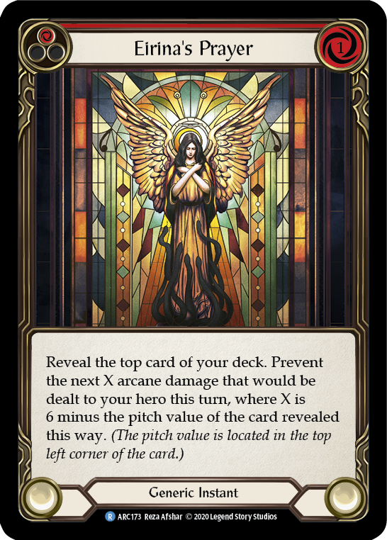 Flesh and Blood TCG | Eirina's Prayer (Red) [U-ARC173] (Arcane Rising Unlimited)  Unlimited Rainbow Foil | The Nerd Merchant
