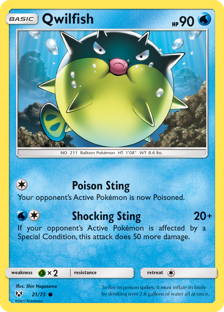 Pokemon | Qwilfish (21/73) [Sun & Moon: Shining Legends] | The Nerd Merchant