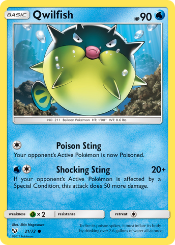 Pokemon | Qwilfish (21/73) [Sun & Moon: Shining Legends] | The Nerd Merchant