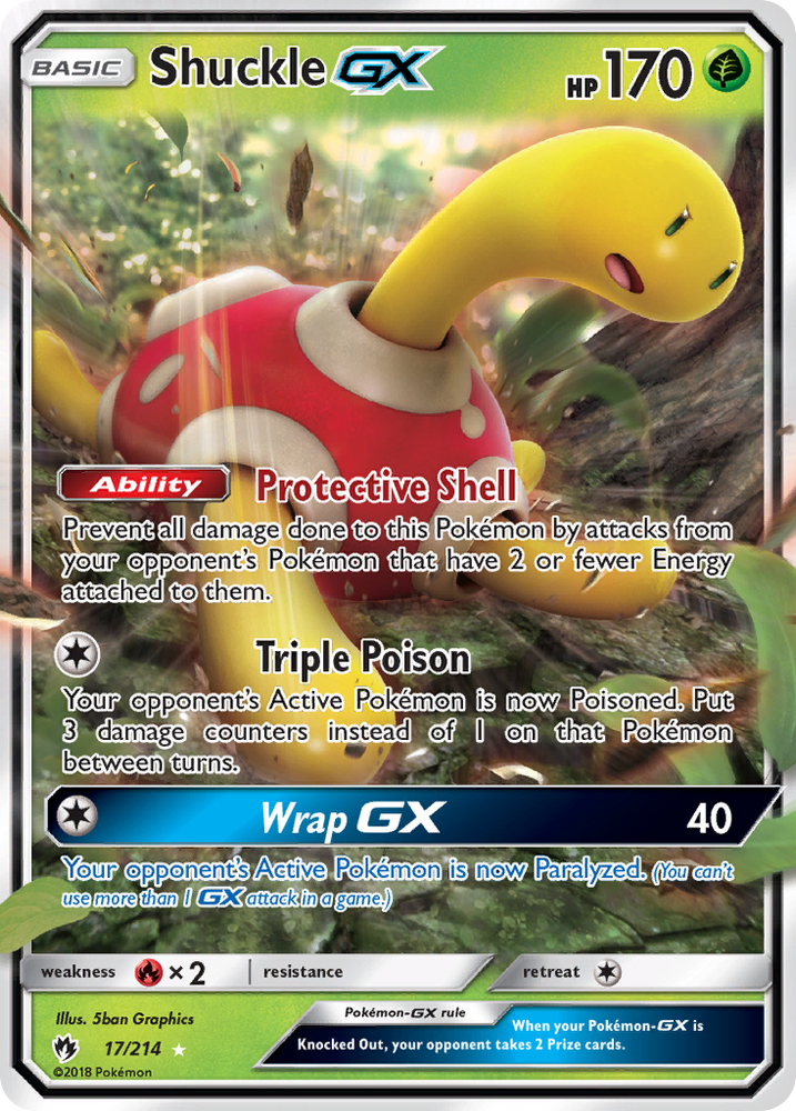 Pokemon | Shuckle GX (17/214) [Sun & Moon: Lost Thunder] | The Nerd Merchant