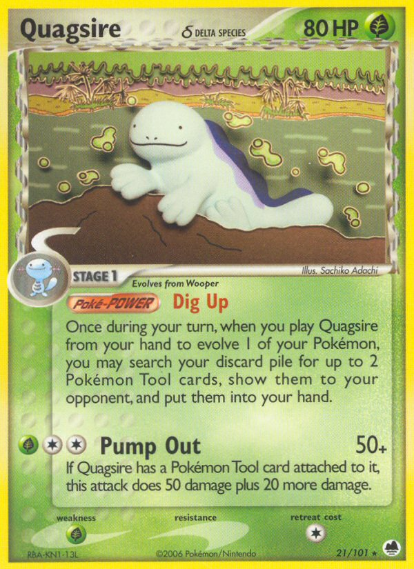Pokemon | Quagsire (21/101) (Delta Species) [EX: Dragon Frontiers] | The Nerd Merchant