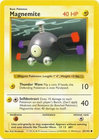 Pokemon | Magnemite (53/102) [Base Set Shadowless Unlimited] | The Nerd Merchant