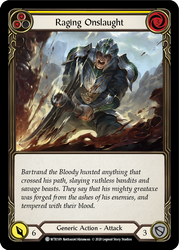 Flesh and Blood TCG | Raging Onslaught (Yellow) [U-WTR189] (Welcome to Rathe Unlimited)  Unlimited Rainbow Foil | The Nerd Merchant