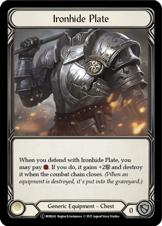 Flesh and Blood TCG | Ironhide Plate [U-MON242-RF] (Monarch Unlimited)  Unlimited Rainbow Foil | The Nerd Merchant