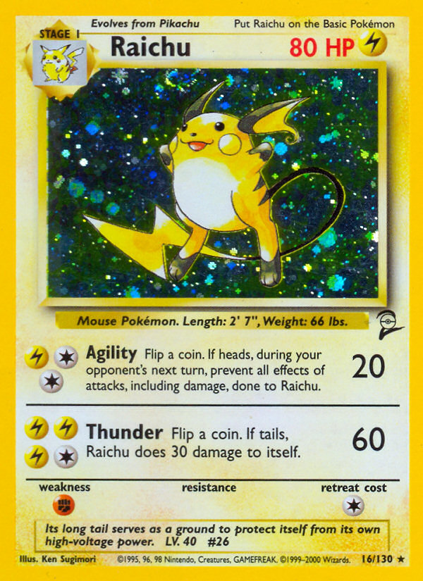 Pokemon | Raichu (16/130) [Base Set 2] | The Nerd Merchant