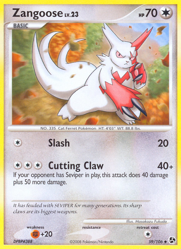Pokemon | Zangoose (59/106) [Diamond & Pearl: Great Encounters] | The Nerd Merchant