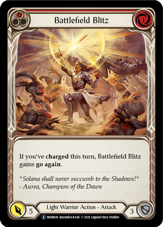 Flesh and Blood TCG | Battlefield Blitz (Red) [U-MON036-RF] (Monarch Unlimited)  Unlimited Rainbow Foil | The Nerd Merchant