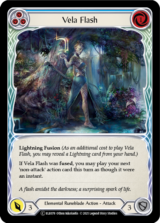 Flesh and Blood TCG | Vela Flash (Blue) [U-ELE078] (Tales of Aria Unlimited)  Unlimited Normal | The Nerd Merchant