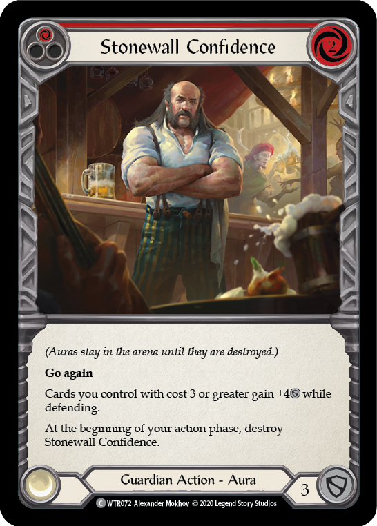 Flesh and Blood TCG | Stonewall Confidence (Red) [U-WTR072] (Welcome to Rathe Unlimited)  Unlimited Rainbow Foil | The Nerd Merchant