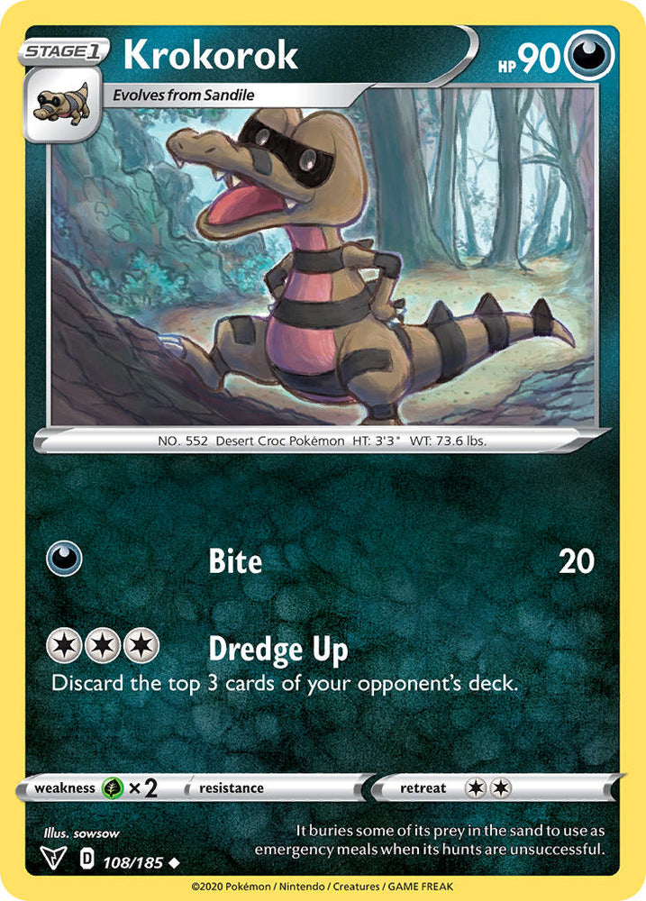 Pokemon | Krokorok (108/185) [Sword & Shield: Vivid Voltage] | The Nerd Merchant