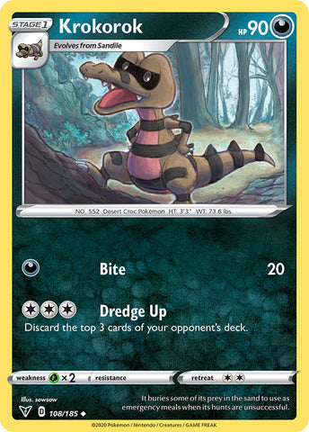 Pokemon | Krokorok (108/185) [Sword & Shield: Vivid Voltage] | The Nerd Merchant